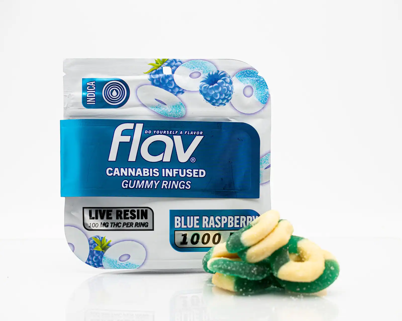 Flav Sour Belts + Gummy Rings | 10ct | 1000mg 1 Flav Sour Belts + Gummy Rings | 10ct | 1000mg